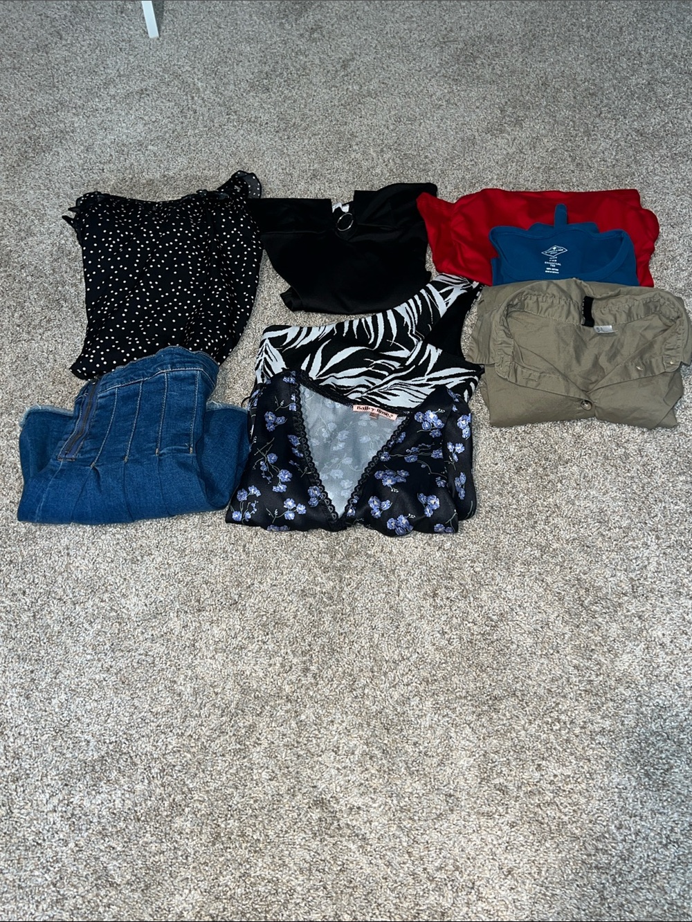 Mixed Junior Tops & Bottoms Bundle - Black, Blue, Red, Olive, Zebra